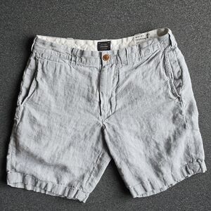 J. Crew Stanton Linen Shorts Men's Size 30 Grey 100% Baird McNutt Irish